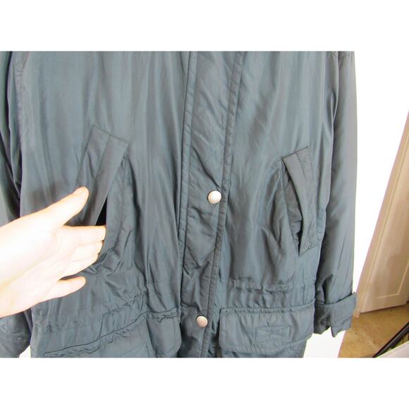 Eddie Bauer Women's Medium Dark Teal Goose Down Feather Coat Adjustable *flawed* - Picture 5 of 15